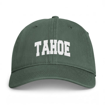 Lake Tahoe, California Washed Baseball Cap - Vintage Coastal Comfort Colors