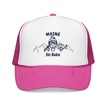 Maine Ski Babe Trucker Hat — Foam Mesh Cap - 0