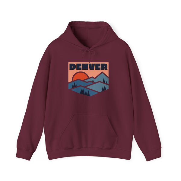 Denver, Colorado Hoodie - Unisex Mountain Denver Hoodie Graphic Sweatshirt