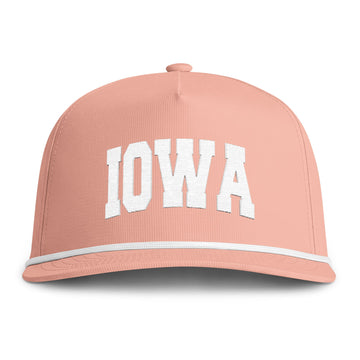 Buy peachy Iowa Embroidered Rope Hat - Vintage Sunwashed Rope Cap, Comfort Colors