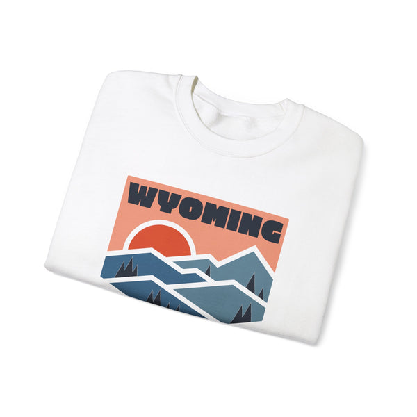 Wyoming Sweatshirt Retro Mountains, Wyoming Unisex Graphic Crewneck