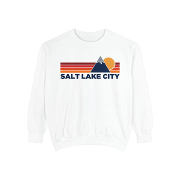Buy white Salt Lake City, Utah Mountain Stripes Sweatshirt | Comfort Colors - 100% Cotton