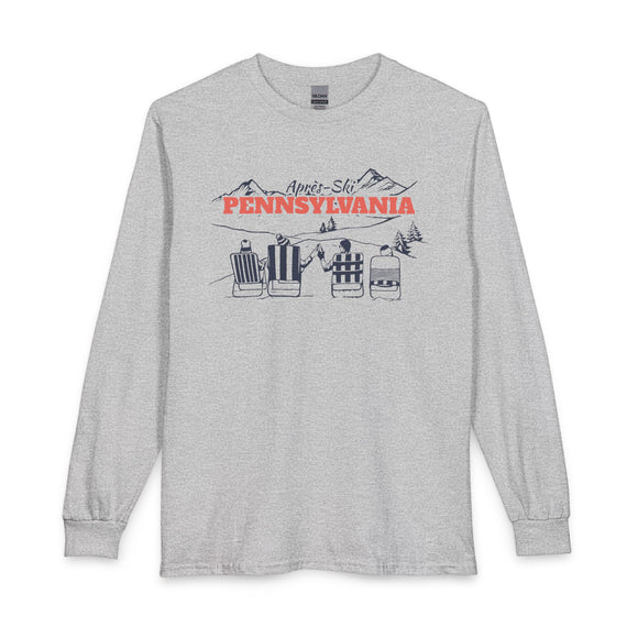 Pennsylvania Après-ski Long Sleeve Shirt - Mountain Retro Skiing