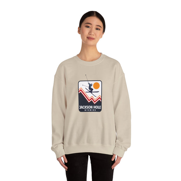 Jackson Hole, Wyoming Sweatshirt - Unisex Snow Ski Jump Jackson Hole Sweatshirt