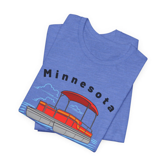 Minnesota T Shirt - Retro Pontoon Boat Minnesota Tee