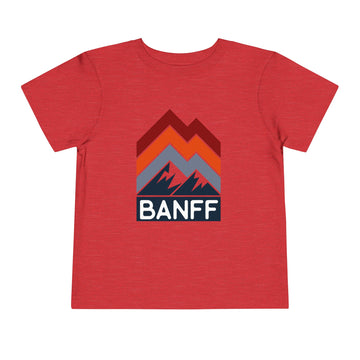 Buy heather-red Banff, Canada Toddler T-Shirt - Retro Palm Tree Toddler Banff Shirt