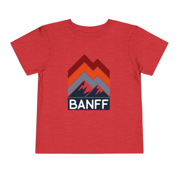 Banff, Canada Toddler T-Shirt - Retro Palm Tree Toddler Banff Shirt