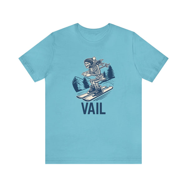 Vail, Colorado T-Shirt - Skeleton Skier Unisex Vail Shirt