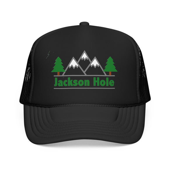 Jackson Hole, Wyoming Trucker Hat - Foam Mountain Cap