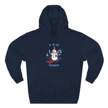 Buy navy Premium Stowe, Vermont Skiing Snowman Hoodie
