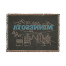 Minnesota Ski Town Throw Blanket | Mountain Woven Blanket-5
