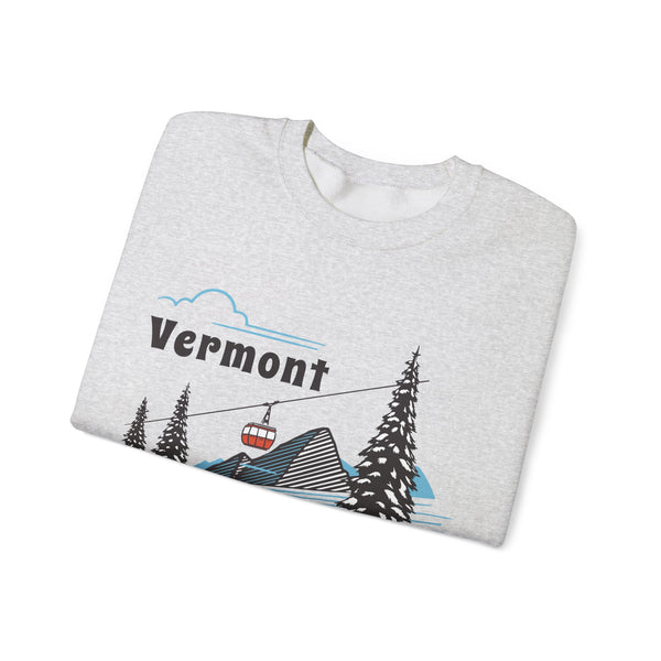 Vermont Sweatshirt - Unisex Retro Ski Mountain Gondola Vermont Sweatshirt