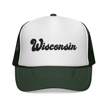 Wisconsin trucker hat | State outline, vintage script - 0