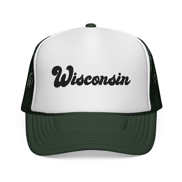 Wisconsin trucker hat | State outline, vintage script