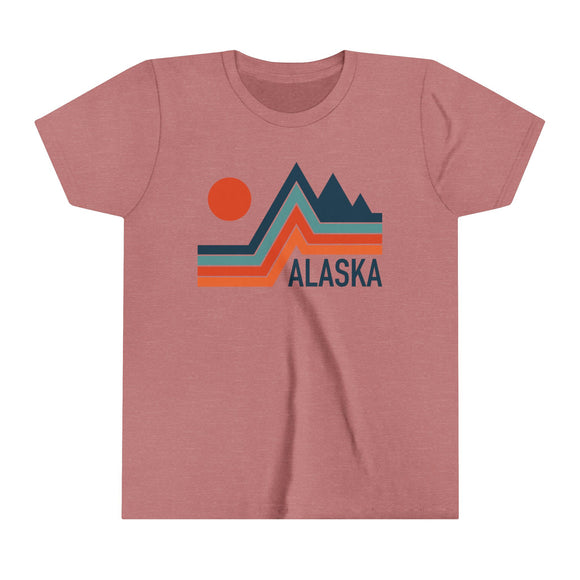 Alaska Youth Shirt - Retro Mountain Alaska Kid's T-Shirt