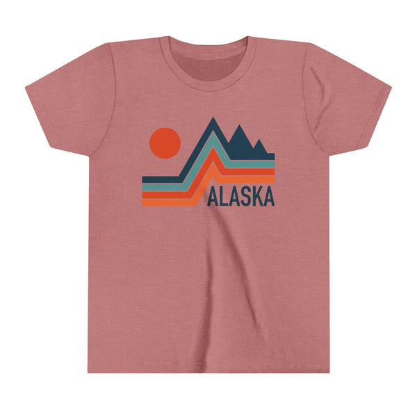Alaska Youth Shirt - Retro Mountain Alaska Kid's T-Shirt