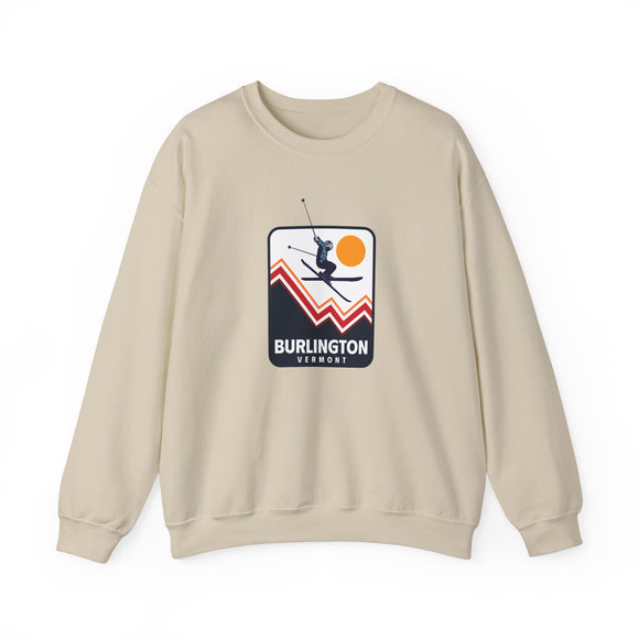 Burlington, Vermont Sweatshirt - Unisex Snow Ski Jump Burlington Sweatshirt