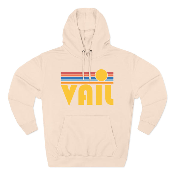 Premium Vail, Colorado Hoodie - Retro Sun Unisex Sweatshirt