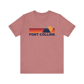 Retro Fort Collins, Colorado T-shirt, Mountain Tee, Vintage Fort Collins Unisex Jersey Shirt, Outdoor Hiking Apparel