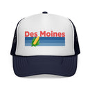 Des Moines, Iowa Retro Corn and Farm Trucker Hat-5