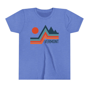 Vermont Youth Shirt - Retro Mountain Vermont Kid's T-Shirt