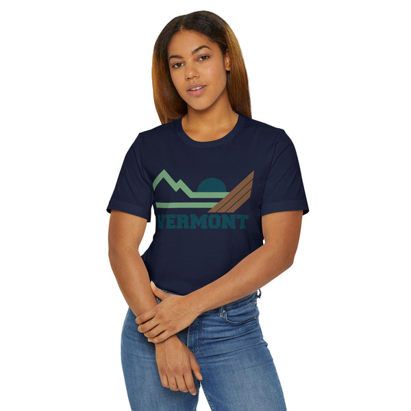 Vermont Retro Mountains Sunset T-Shirt | Vintage Vermont Tee