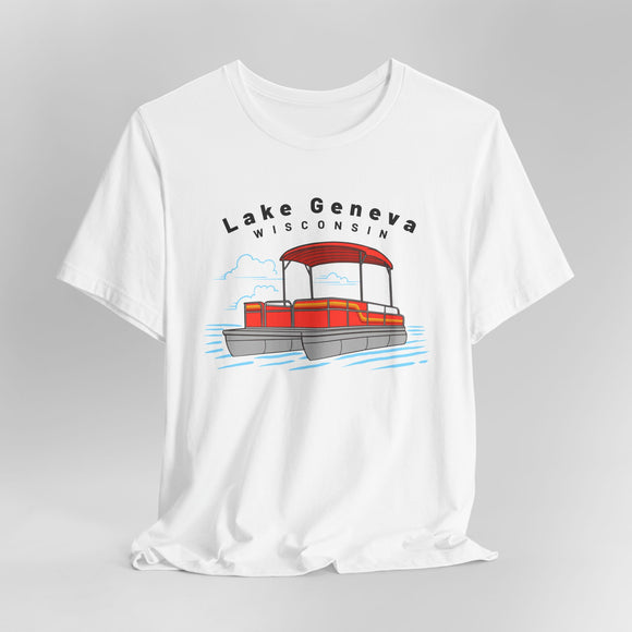 Lake Geneva, Wisconsin T Shirt - Pontoon Boat Tee