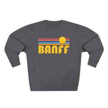 Premium Banff, Canada Retro Sun Graphic Sweatshirt