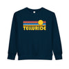 Telluride, Colorado Toddler Sweatshirt - Retro Sun Telluride Toddler Crewneck Sweatshirt