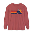 Winter Park, Colorado Long Sleeve T-Shirt Retro Mountain, Unisex Winter Park Unisex Garment-dyed Long Sleeve T-Shirt-5