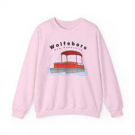 Buy light-pink Wolfeboro, New Hampshire Sweatshirt - Pontoon Boat Sweatshirt