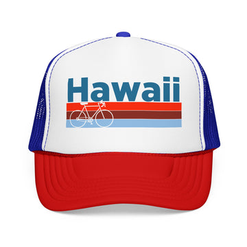 Buy red-white-royal Hawaii Trucker Hat - Foam Hawaii Bike Cap