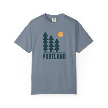 Buy blue-jean Portland, Oregon T-Shirt, Comfort Colors 100% Cotton Trees Tee