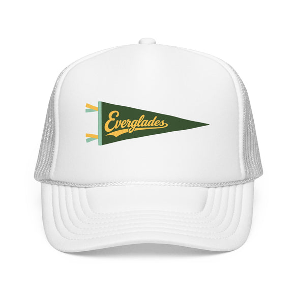 Everglades National Park Pennant Trucker Hat — Vintage Foam Mesh Cap