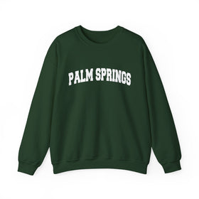 Buy forest-green Palm Springs, California Sweatshirt - Unisex Graphic Crewneck