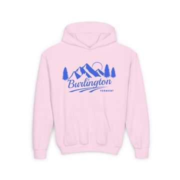 Buy light-pink Retro Burlington, Vermont Youth Hoodie - Mountain Burlington, Vermont Kids Sweatshirt, Cute Burlington, Vermont Children's Pullover