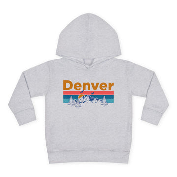 Denver Toddler Hoodie - Retro Mountain Sun Unisex Denver Toddler Sweatshirt - 0