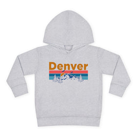 Denver Toddler Hoodie - Retro Mountain Sun Unisex Denver Toddler Sweatshirt