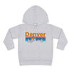 Denver Toddler Hoodie - Retro Mountain Sun Unisex Denver Toddler Sweatshirt