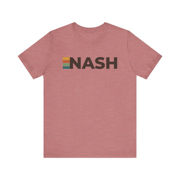 Buy heather-mauve Nashville, Tennessee tee - NASH t shirt retro stripes