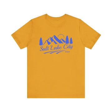 Buy mustard Salt Lake City, Utah T-Shirt - Retro Mountain Unisex Salt Lake City Shirt