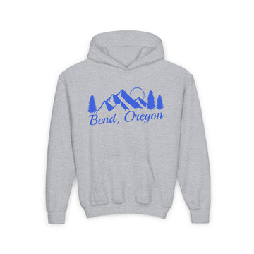 Retro Bend, Oregon Youth Hoodie - Mountain Bend, Oregon Kids Sweatshirt, Cute Bend, Oregon Children's Pullover - 0