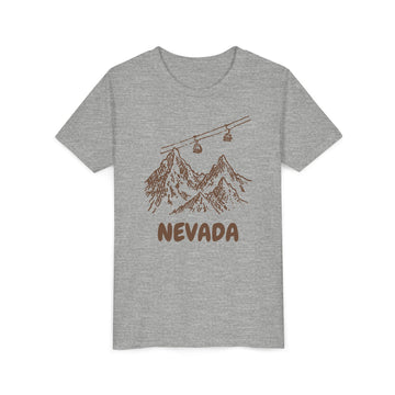 Buy athletic-heather Nevada Youth T-Shirt — Vintage Gondola Ski Mountain Tee