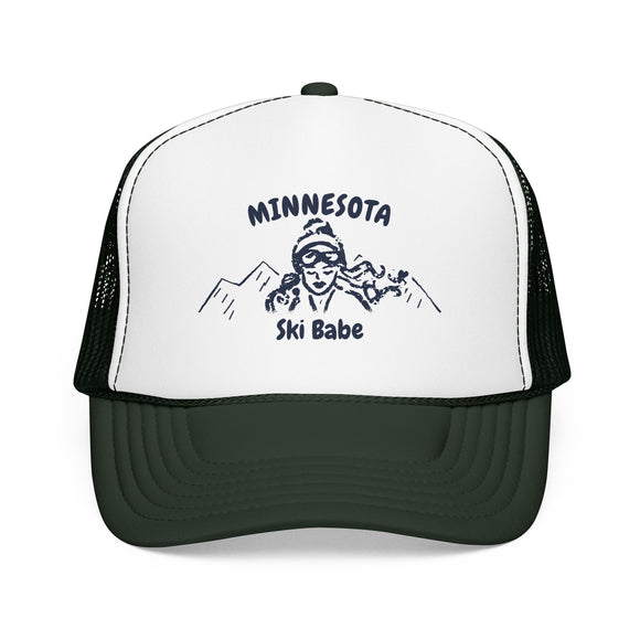 Minnesota Ski Babe Trucker Hat — Foam Mesh Cap