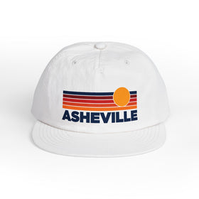 Asheville, North Carolina retro sunset Surf Cap | vintage striped sun state hat