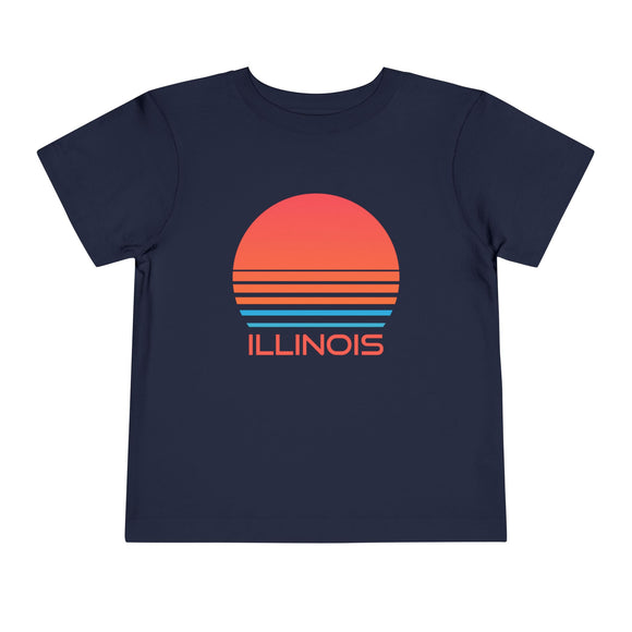Illinois Toddler T-Shirt - Retro 80s Unisex Toddler Illinois Shirt
