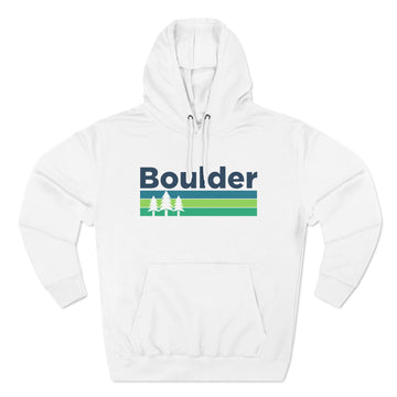 Buy white Premium Boulder, Colorado Hoodie - Retro Unisex Boulder Sweatshirt