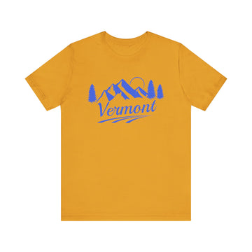 Buy mustard Vermont T-Shirt - Retro Mountain Unisex Vermont Shirt