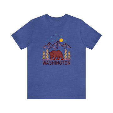 Buy heather-true-royal Washington T-Shirt - Retro Unisex Washington Shirt