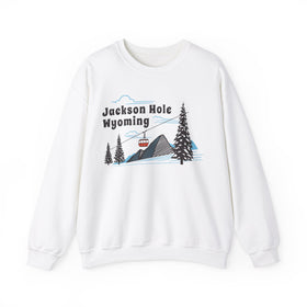 Jackson Hole, Wyoming Sweatshirt - Unisex Retro Ski Mountain Gondola Jackson Hole Sweatshirt